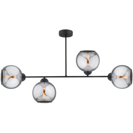 Brilagi - Przysufitowy żyrandol DIOR 4xE27/60W/230V czarny/dymnoszary