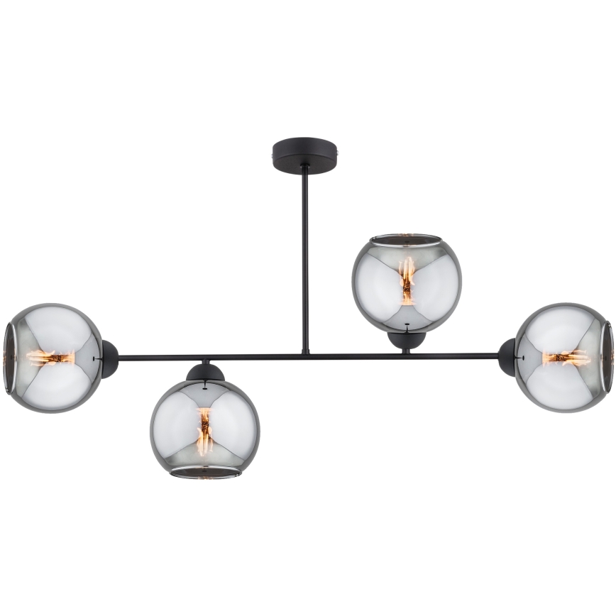Brilagi - Przysufitowy żyrandol DIOR 4xE27/60W/230V czarny/dymnoszary