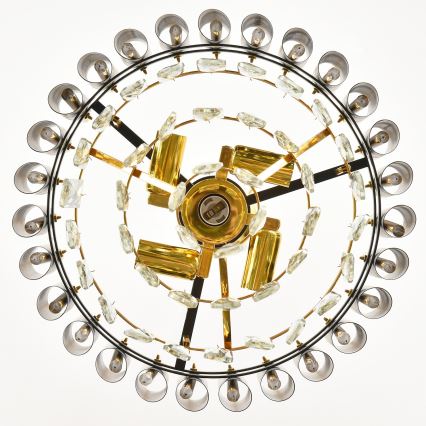 Brilagi - Przysufitowy żyrandol ECLIPSE 5xE14/10W/230V śr. 38 cm czarny/złoty