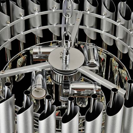 Brilagi - Przysufitowy żyrandol ECLIPSE 5xE14/10W/230V śr. 38 cm srebrny