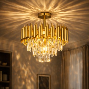 Brilagi - Przysufitowy żyrandol ECLIPSE 5xE14/10W/230V śr. 38 cm złoty