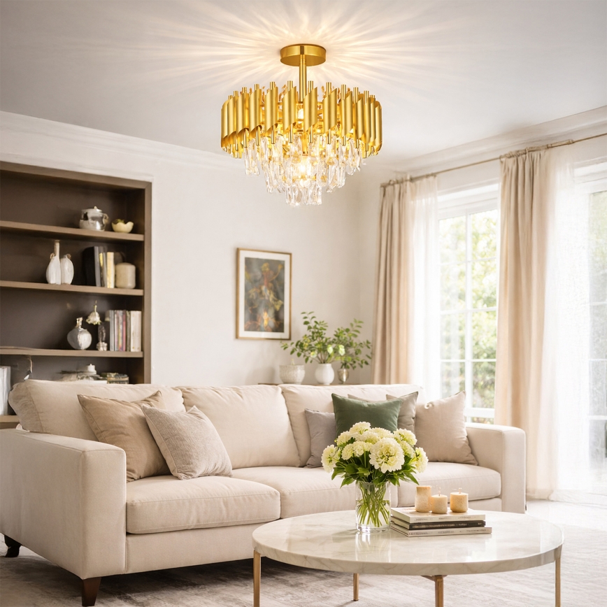 Brilagi - Przysufitowy żyrandol ECLIPSE 5xE14/10W/230V śr. 38 cm złoty