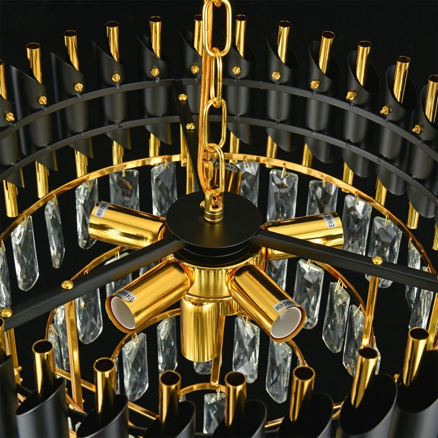 Brilagi - Przysufitowy żyrandol ECLIPSE 7xE14/10W/230V śr. 48 cm czarny/złoty