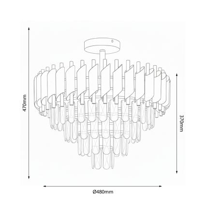 Brilagi - Przysufitowy żyrandol ECLIPSE 7xE14/10W/230V śr. 48 cm czarny/złoty