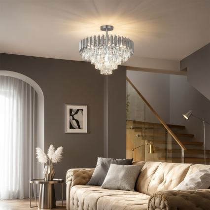 Brilagi - Przysufitowy żyrandol ECLIPSE 7xE14/10W/230V śr. 48 cm srebrny