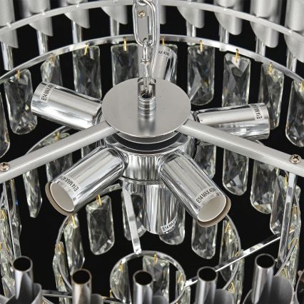 Brilagi - Przysufitowy żyrandol ECLIPSE 7xE14/10W/230V śr. 48 cm srebrny