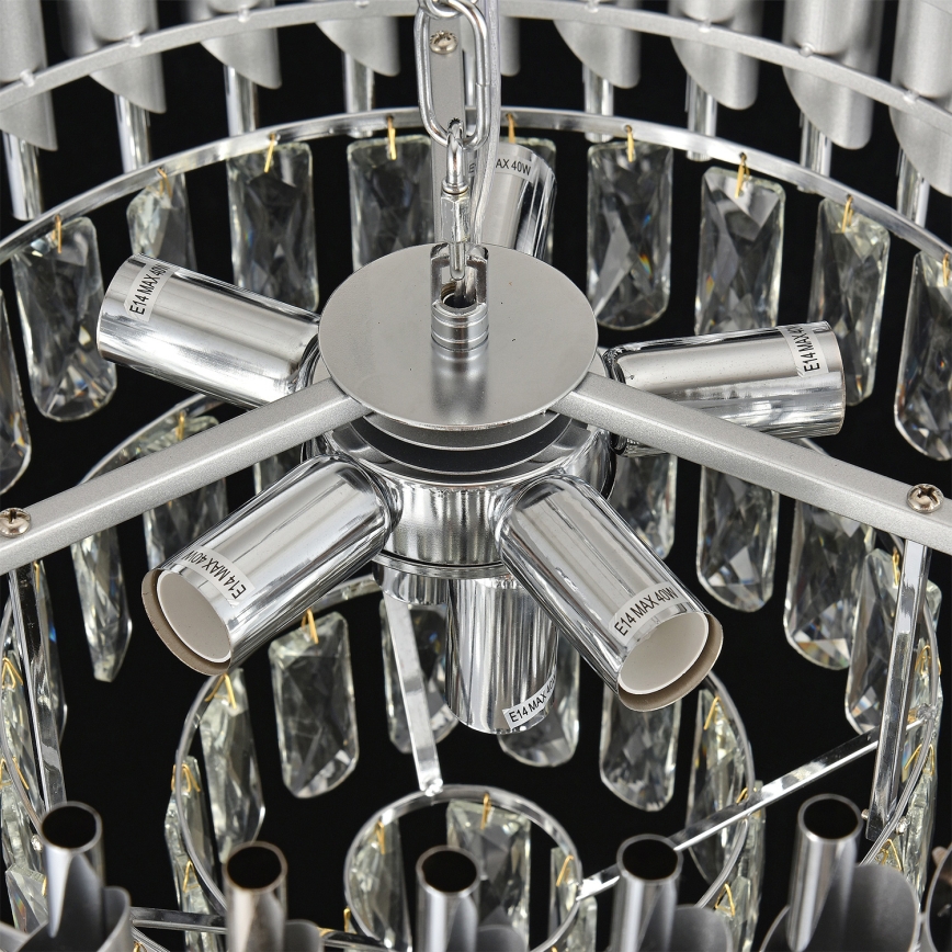 Brilagi - Przysufitowy żyrandol ECLIPSE 7xE14/10W/230V śr. 48 cm srebrny