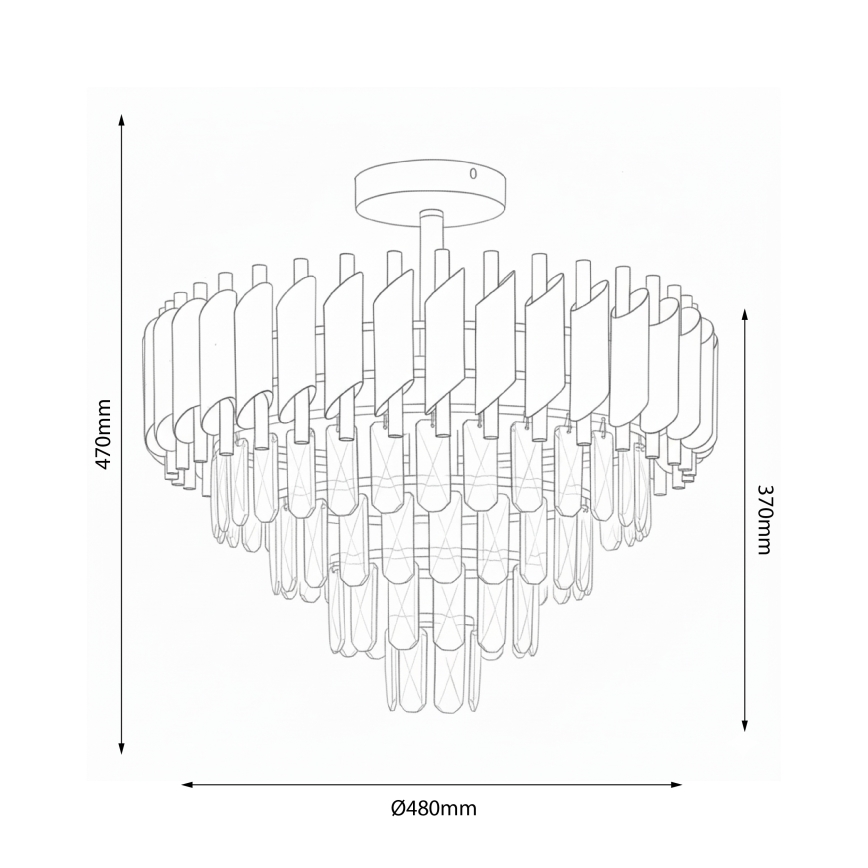 Brilagi - Przysufitowy żyrandol ECLIPSE 7xE14/10W/230V śr. 48 cm srebrny
