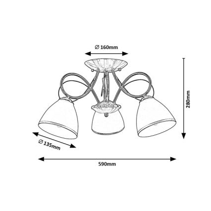 Brilagi - Przysufitowy żyrandol FRED 3xE27/60W/230V śr. 59 cm brązowy