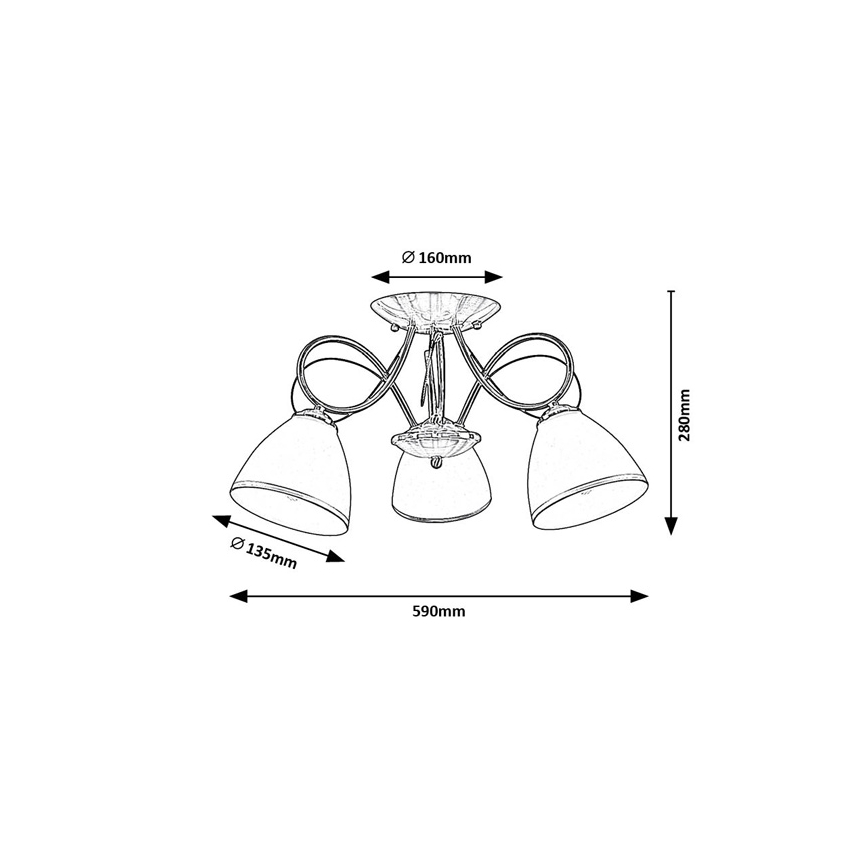 Brilagi - Przysufitowy żyrandol FRED 3xE27/60W/230V śr. 59 cm brązowy
