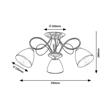 Brilagi - Przysufitowy żyrandol FRED 3xE27/60W/230V śr. 59 cm chrom błyszczący