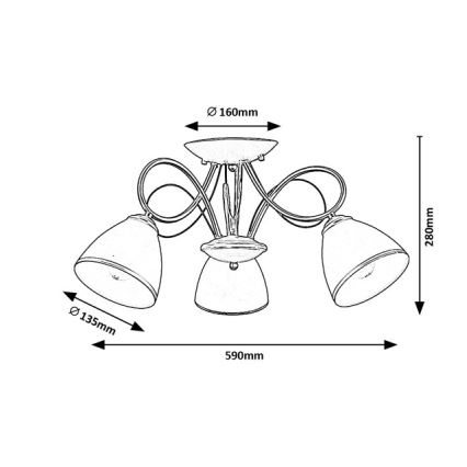 Brilagi - Przysufitowy żyrandol FRED 3xE27/60W/230V Ø 59 cm złoty