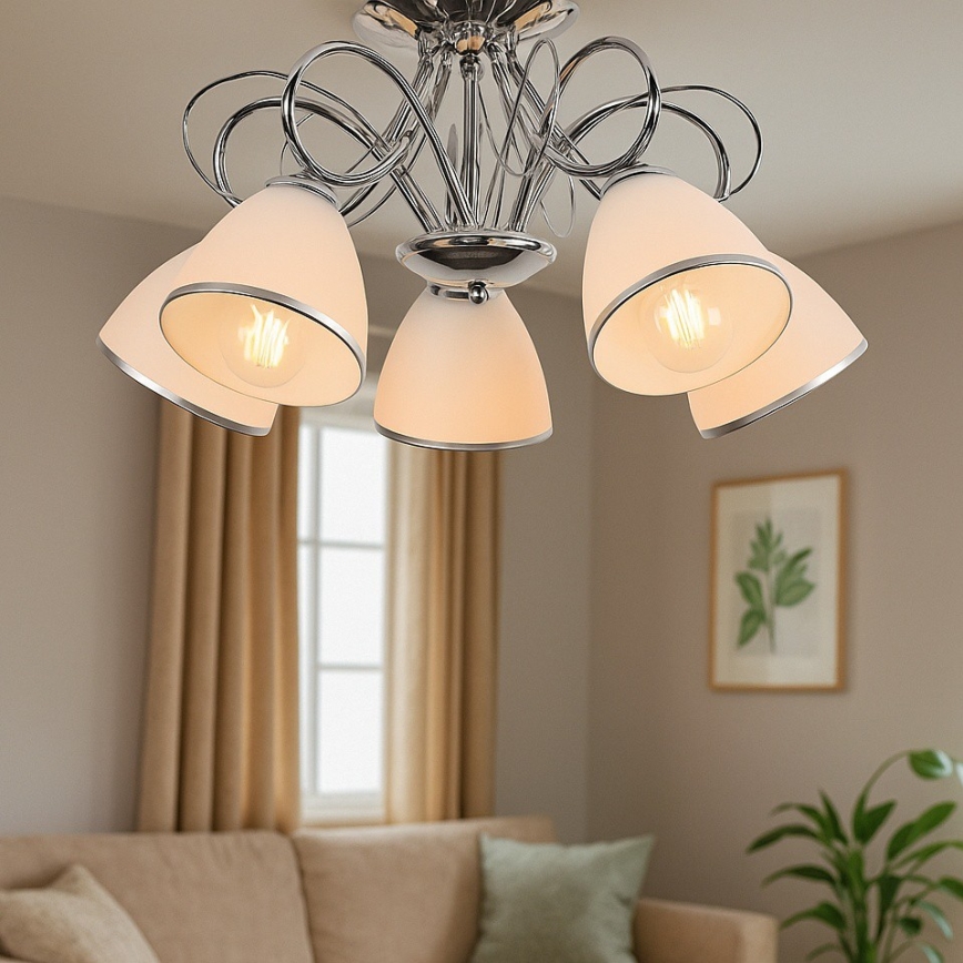 Brilagi - Przysufitowy żyrandol FRED 5xE27/60W/230V śr. 59 cm błyszczący chrom