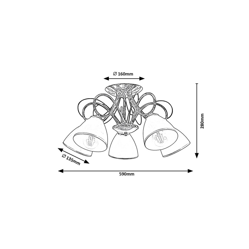 Brilagi - Przysufitowy żyrandol FRED 5xE27/60W/230V śr. 59 cm błyszczący chrom