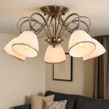 Brilagi - Przysufitowy żyrandol FRED 5xE27/60W/230V śr. 59 cm brązowy