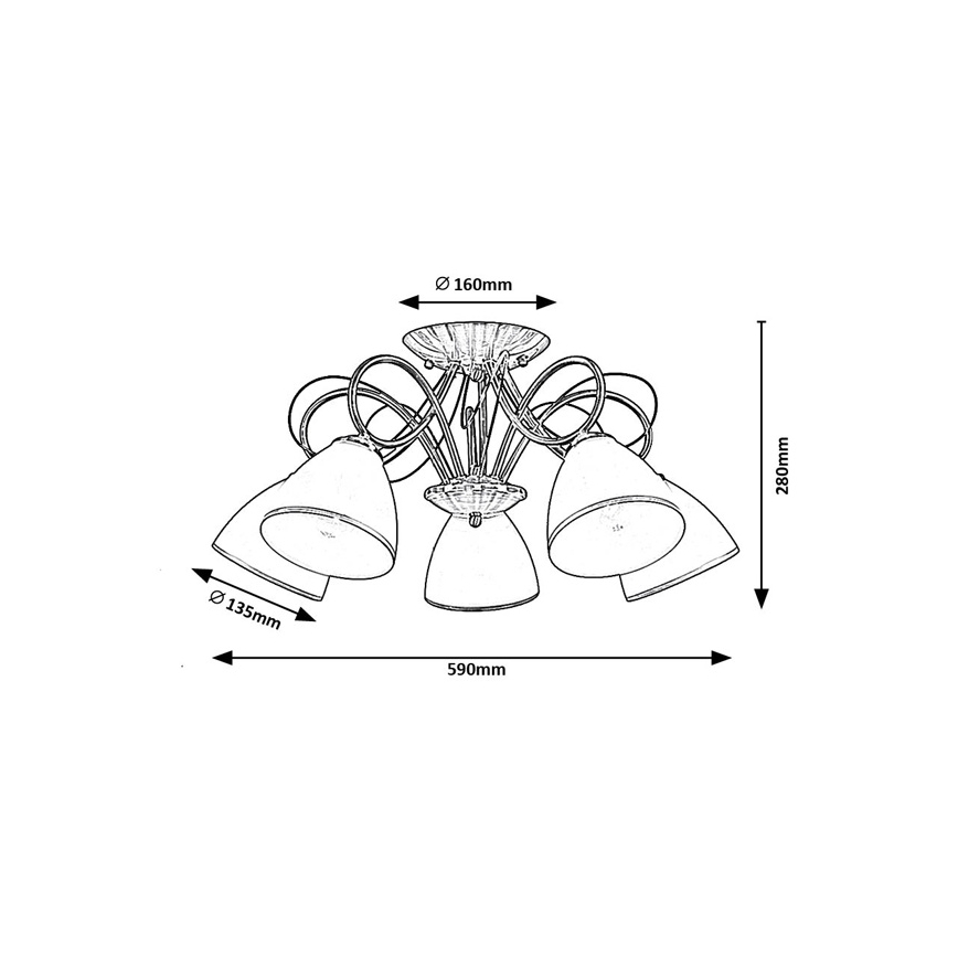 Brilagi - Przysufitowy żyrandol FRED 5xE27/60W/230V śr. 59 cm brązowy