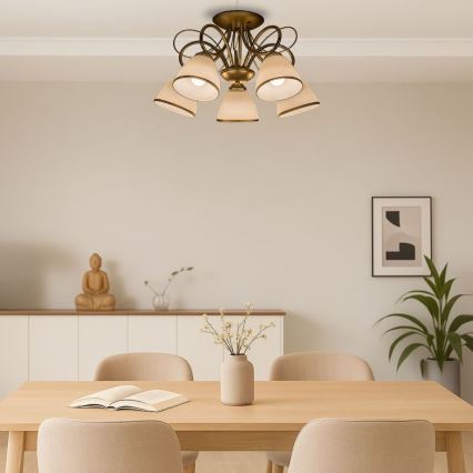 Brilagi - Przysufitowy żyrandol FRED 5xE27/60W/230V, średnica 59 cm, złoty