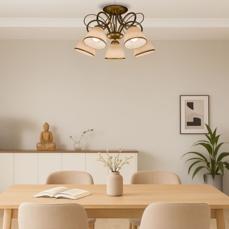 Brilagi - Przysufitowy żyrandol FRED 5xE27/60W/230V, średnica 59 cm, złoty