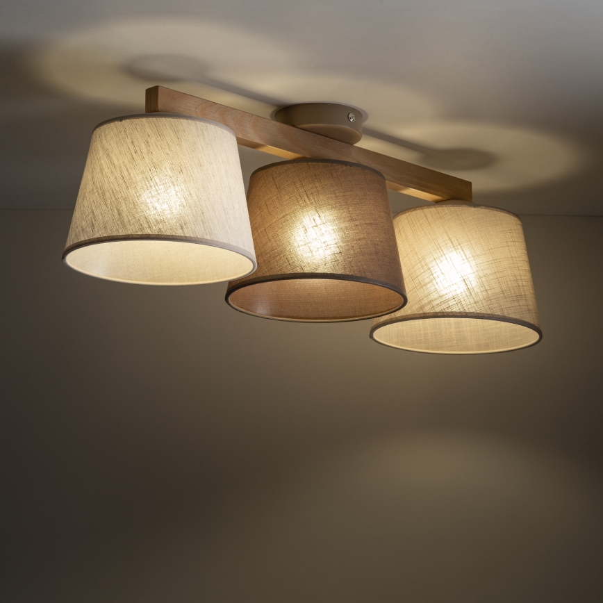 Brilagi - Przysufitowy żyrandol LATTE 3xE27/15W/230V sosna/mix