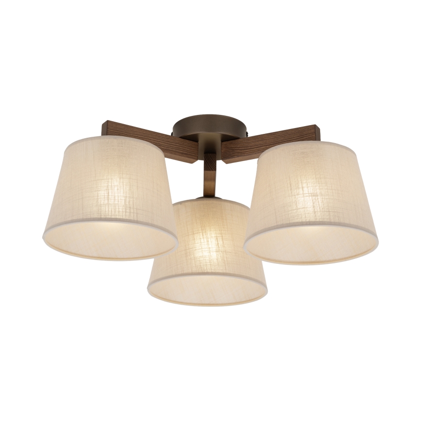 Brilagi - Przysufitowy żyrandol LATTE 3xE27/60W/230V sosna/beżowy