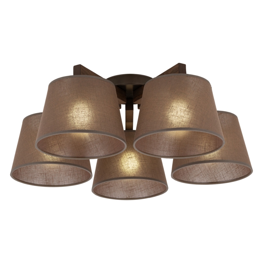 Brilagi - Przysufitowy żyrandol LATTE 5xE27/15W/230V sosna/brązowy