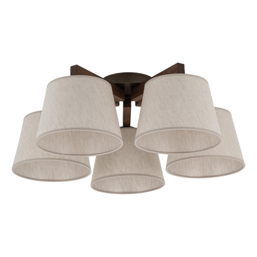 Brilagi - Przysufitowy żyrandol LATTE 5xE27/15W/230V sosna/kremowy