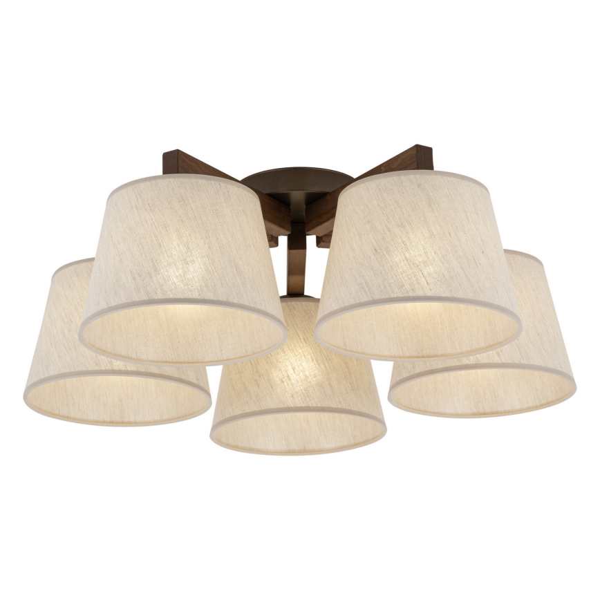 Brilagi - Przysufitowy żyrandol LATTE 5xE27/15W/230V sosna/kremowy