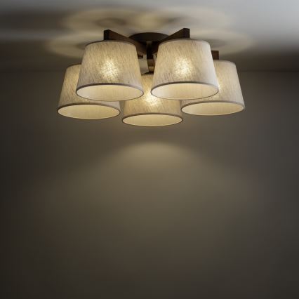 Brilagi - Przysufitowy żyrandol LATTE 5xE27/60W/230V sosna/kremowy
