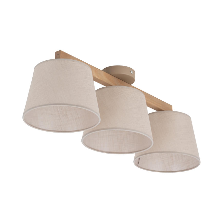Brilagi - Przysufitowy żyrandol LATTE SABIA 3xE27/60W/230V sosna/beżowy