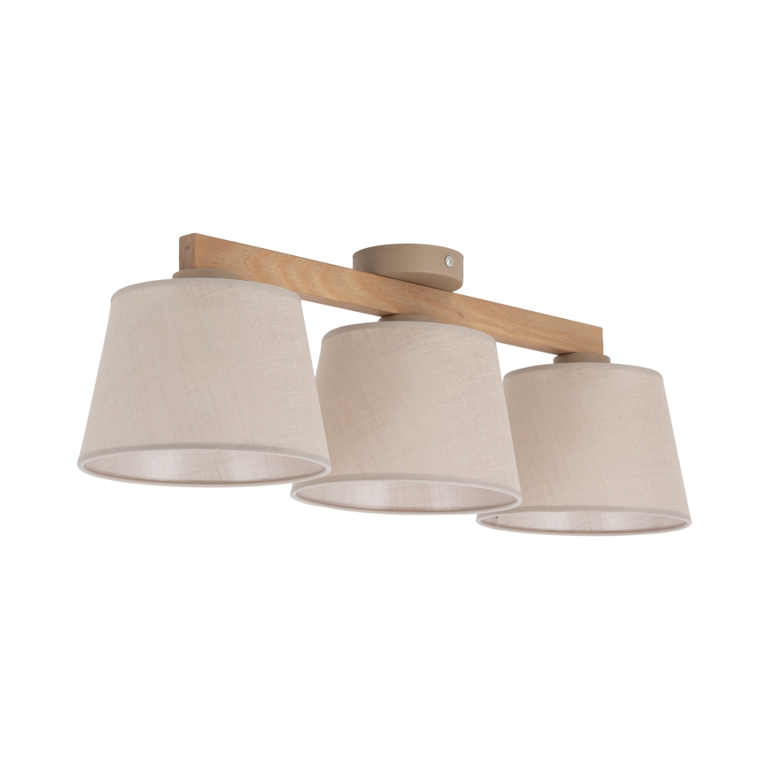 Brilagi - Przysufitowy żyrandol LATTE SABIA 3xE27/60W/230V sosna/beżowy