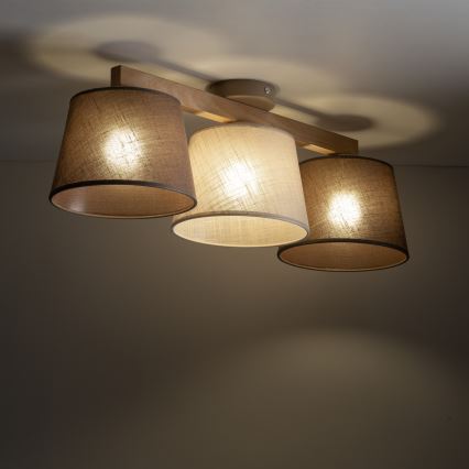 Brilagi - Przysufitowy żyrandol LATTE SABIA 3xE27/60W/230V sosna/mix