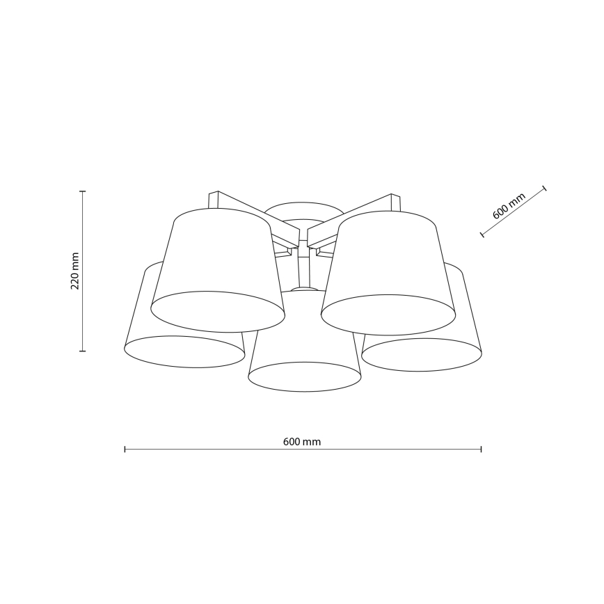 Brilagi - Przysufitowy żyrandol LATTE SABIA 5xE27/15W/230V sosna/biały