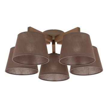 Brilagi - Przysufitowy żyrandol LATTE SABIA 5xE27/15W/230V sosna/brązowy