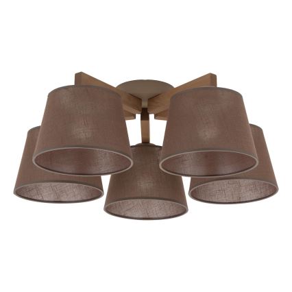 Brilagi - Przysufitowy żyrandol LATTE SABIA 5xE27/15W/230V sosna/brązowy