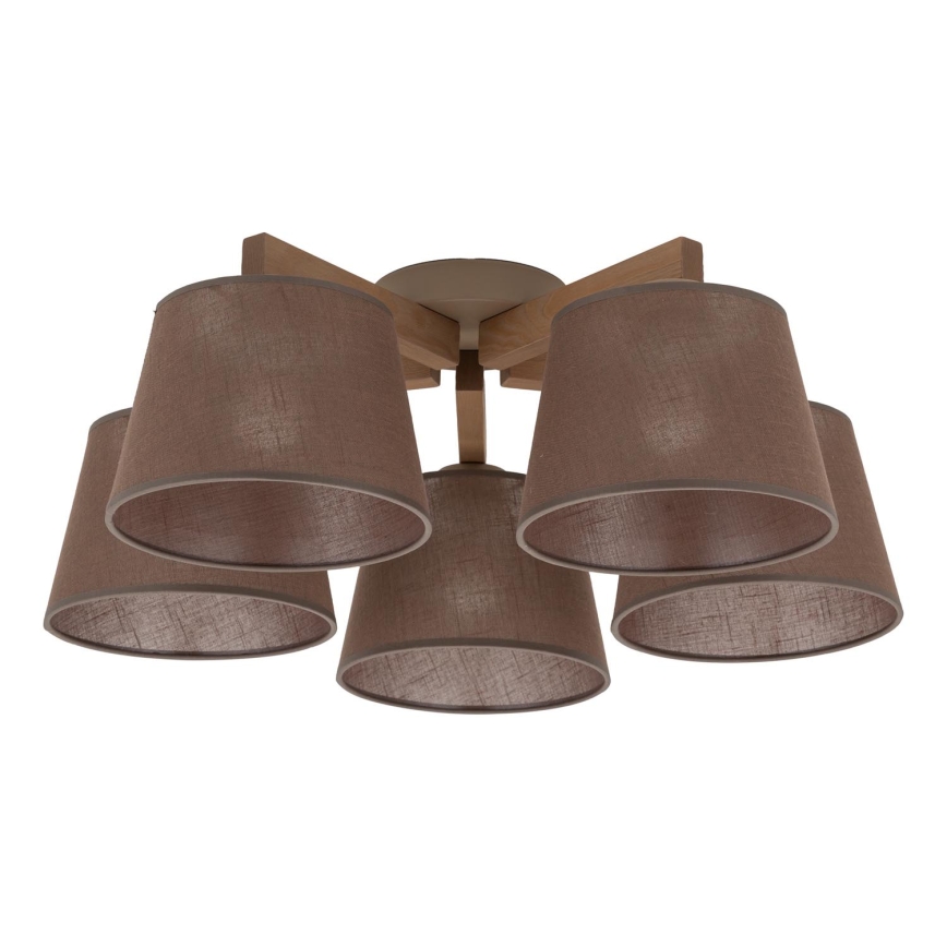 Brilagi - Przysufitowy żyrandol LATTE SABIA 5xE27/15W/230V sosna/brązowy
