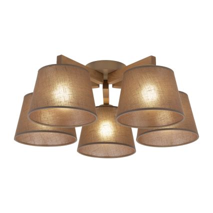 Brilagi - Przysufitowy żyrandol LATTE SABIA 5xE27/15W/230V sosna/brązowy