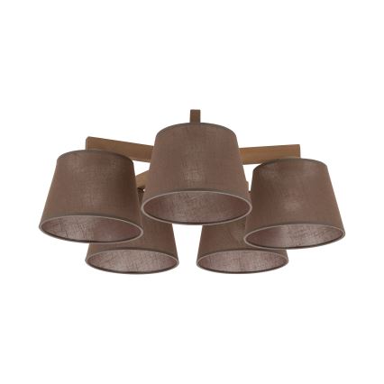 Brilagi - Przysufitowy żyrandol LATTE SABIA 5xE27/15W/230V sosna/brązowy