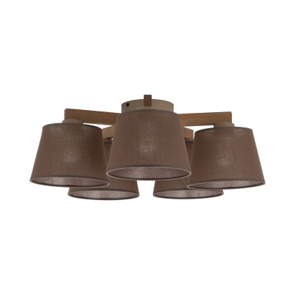 Brilagi - Przysufitowy żyrandol LATTE SABIA 5xE27/15W/230V sosna/brązowy