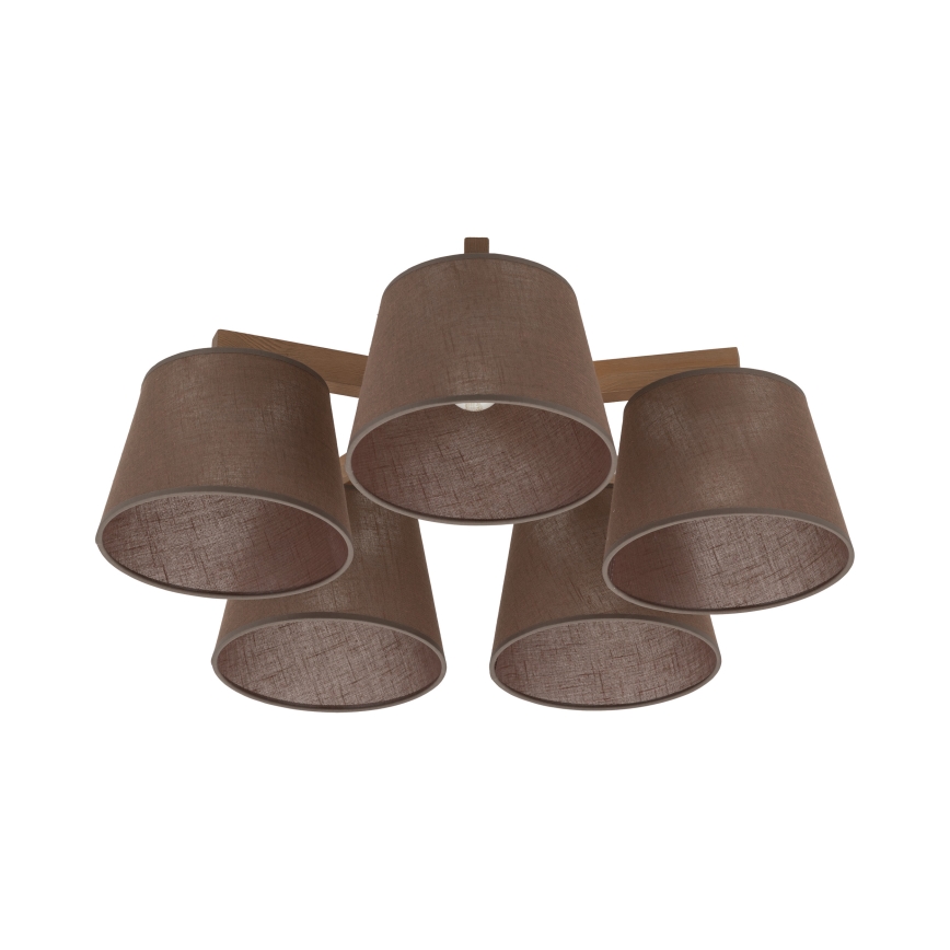 Brilagi - Przysufitowy żyrandol LATTE SABIA 5xE27/15W/230V sosna/brązowy