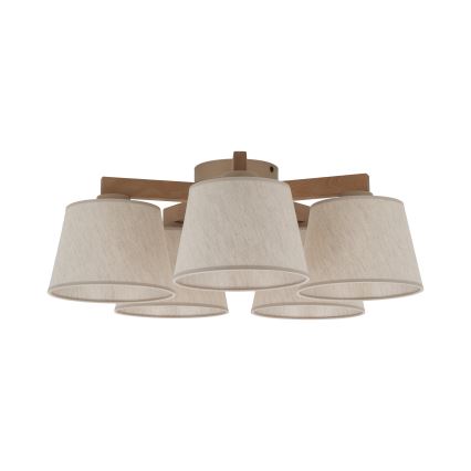 Brilagi - Przysufitowy żyrandol LATTE SABIA 5xE27/15W/230V sosna/kremowy