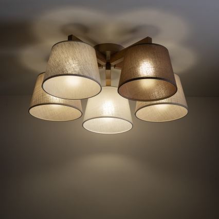 Brilagi - Przysufitowy żyrandol LATTE SABIA 5xE27/15W/230V sosna/mix
