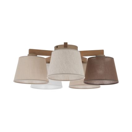 Brilagi - Przysufitowy żyrandol LATTE SABIA 5xE27/15W/230V sosna/mix