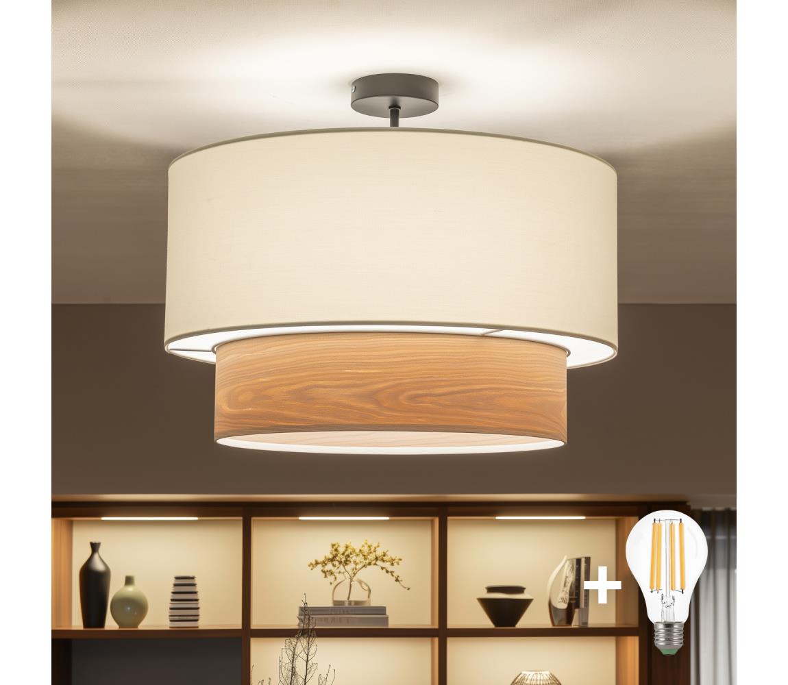 Brilagi - Przysufitowy żyrandol LED CERIA 1xE27/60W/230V śr. 50 cm czarny/biały/beżowy