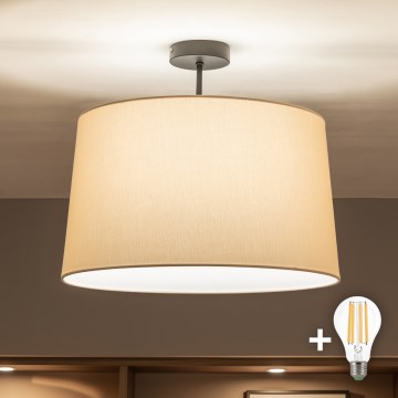 Brilagi - Przysufitowy żyrandol LED CERIA 1xE27/60W/230V Ø 45 cm czarny/beżowy