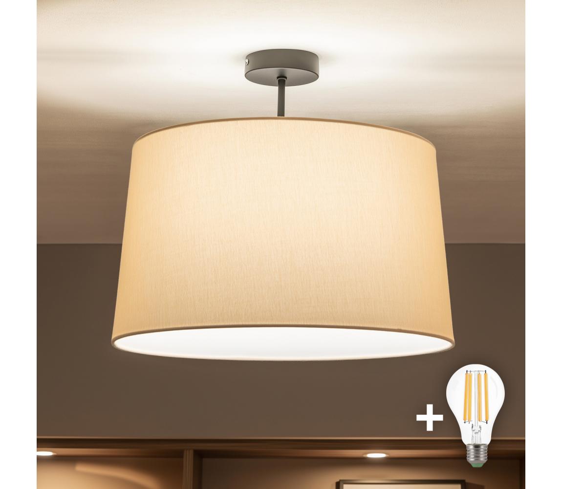Brilagi - Przysufitowy żyrandol LED CERIA 1xE27/60W/230V Ø 45 cm czarny/beżowy