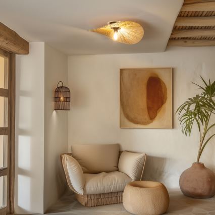 Brilagi - Przysufitowy żyrandol LED CERIA BOHO 1xE27/40W/230V śr. 60 cm rafia