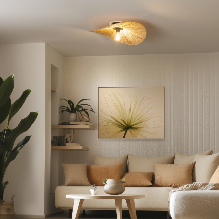 Brilagi - Przysufitowy żyrandol LED CERIA BOHO 1xE27/40W/230V śr. 60 cm rafia