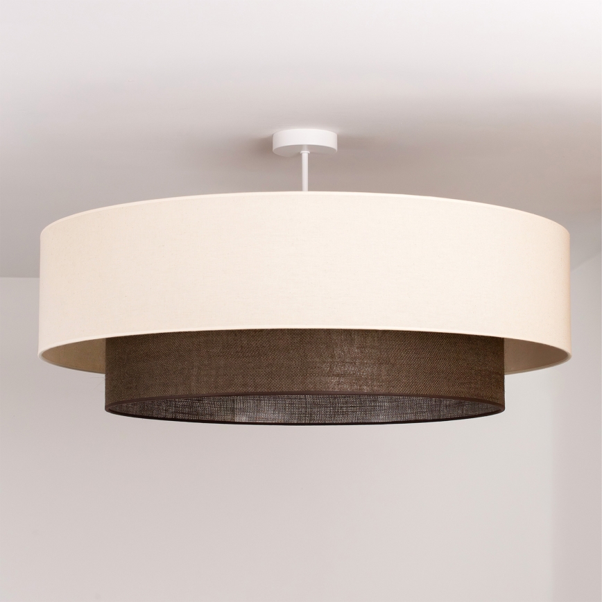 Brilagi - Przysufitowy żyrandol LED Styl BOHO 3xE27/15W/230V śr. 80 cm kremowy/brązowy