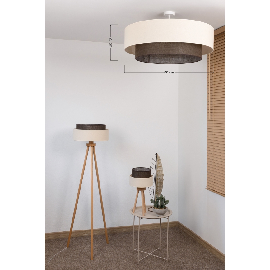 Brilagi - Przysufitowy żyrandol LED Styl BOHO 3xE27/15W/230V śr. 80 cm kremowy/brązowy