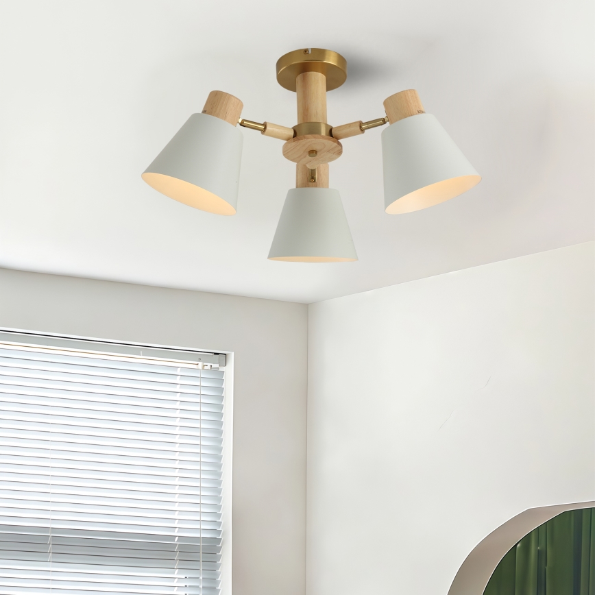 Brilagi - Przysufitowy żyrandol LUND WOOD 3xE27/40W/230V śr. 50 cm drewno